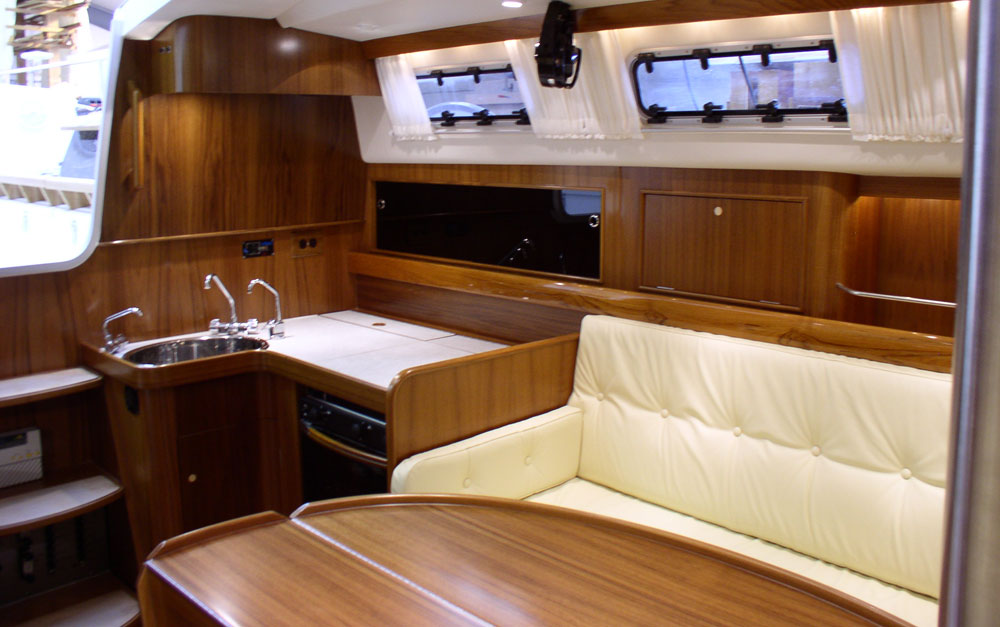 Dragonfly 1200 saloon and galley