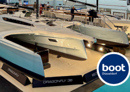 Dragonfly 36 trimaran at boot Düsseldorf show